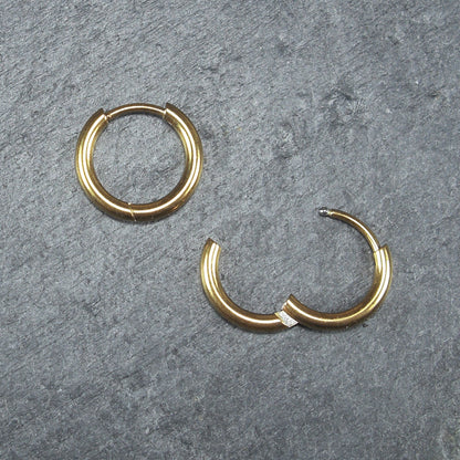 1 Paar Creolen, Edelstahl goldfarben, 10185