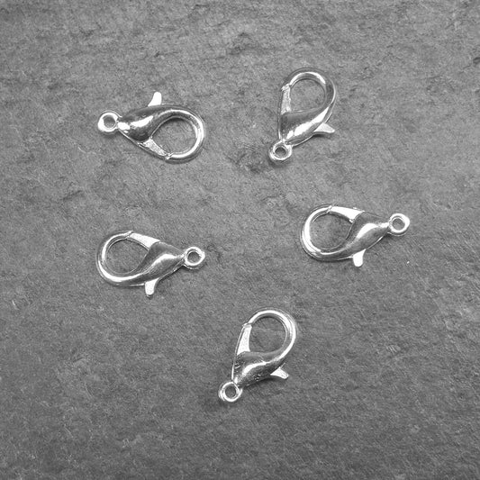 10 Karabiner 16 x 8 mm, silberfarben, Verschluss, 10299