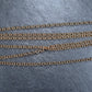 Feine Rolokette 3 mm, Meterware, Messing, 24 K vergoldet, 10143