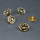 5 mini Knöpfe Metall, 8 x 6 mm, Puppenknöpfe, Katzenpfötchen, 10147