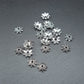 20 Perlenkappen, Blüten, 8 mm, antik silberfarben, 10325