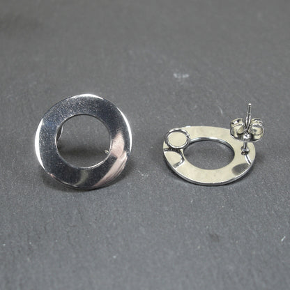 2 Paar Ohrstecker für Anhänger, Edelstahl, Brisuren, 10183