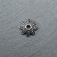 20 Perlenkappen, Blüten, 8 mm, antik silberfarben, 10325