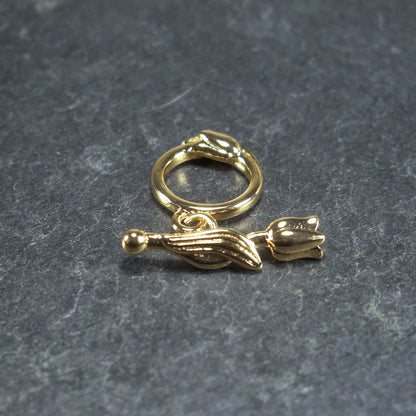 Knebel Verschluss, floral, 1 Satz für Armband, Halskette, Messing, 24 Karat vergoldet, Verschluss, 10340