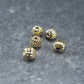 5 kleine Perlen 4mm, geriffelt, Gold, Kürbis, 10389