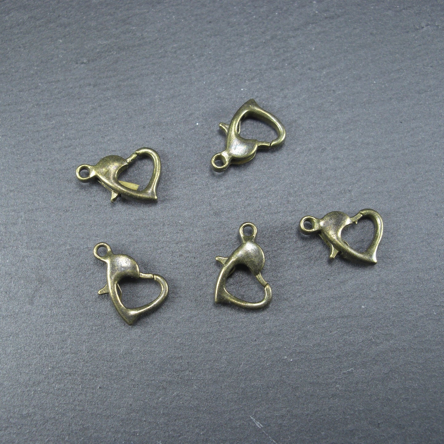 5 Karabiner in Herzform, 12 x 8 mm, Verschluss, 10332