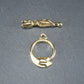 Knebel Verschluss, floral, 1 Satz für Armband, Halskette, Messing, 24 Karat vergoldet, Verschluss, 10340