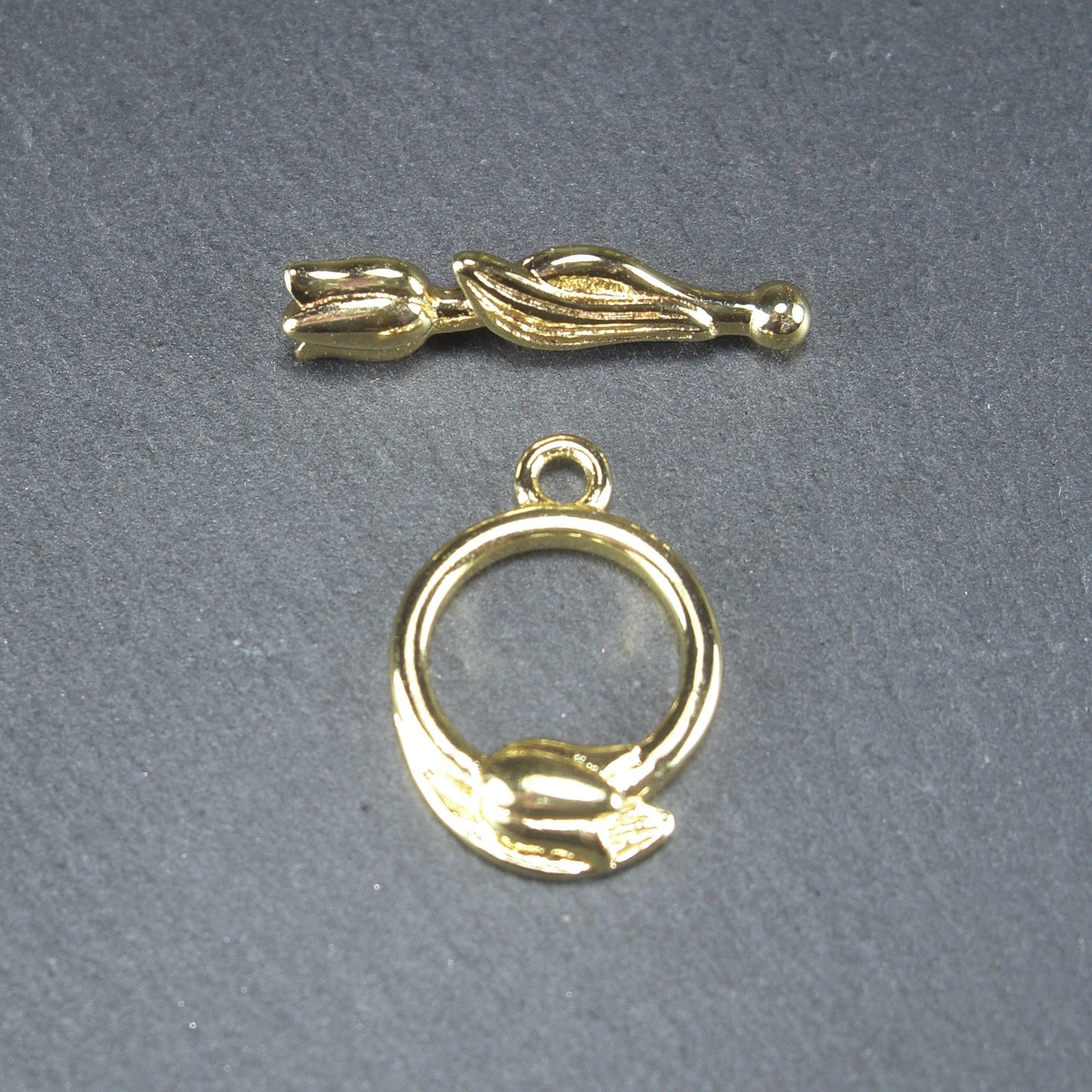 Knebel Verschluss, floral, 1 Satz für Armband, Halskette, Messing, 24 Karat vergoldet, Verschluss, 10340