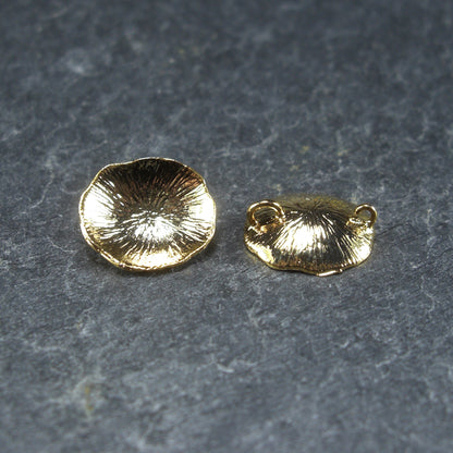 2 Blatt Verbinder, Lotosblatt Anhänger, Messing, 24 Karat vergoldet, 10346