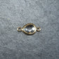 2 Verbinder mit geschliffenem Glas, weiß, 24 Karat vergoldet, 10345