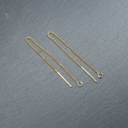 1 Paar Durchziehohrringe, Fädelohrringe, 83 mm, Messing 24 Karat vergoldet, 10401