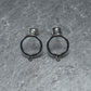 1 Paar Ohrstecker für Anhänger, Kreis, Messing, versilbert, Brisuren, 10438