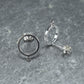 1 Paar Ohrstecker für Anhänger, Kreis, Messing, versilbert, Brisuren, 10438