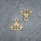 4 Chandelier Verbinder filigran, antik goldfarben, Ohrringe DIY, 10435