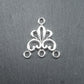 4 Chandelier Verbinder filigran, antik silberfarben, 10270