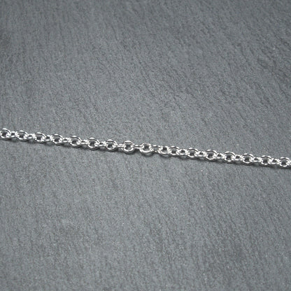 2 x 3 mm feine Ankerkette, Meterware, Messing versilbert, 10448