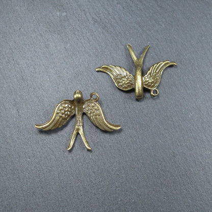 2 Anhänger Schwalbe, bronze, 10455