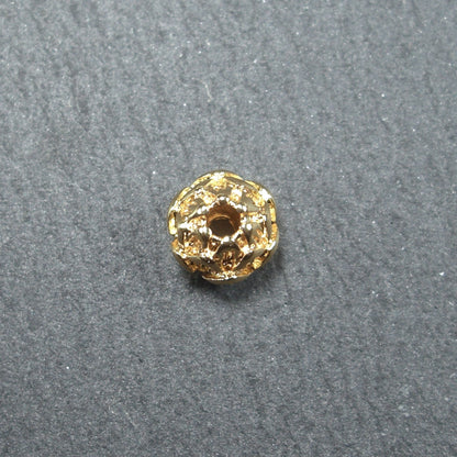 2 zauberhafte Lotos Perlen, 6 x 5 mm, 24 K Gold, 10453