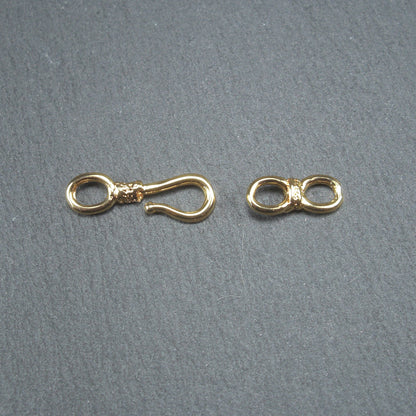 Haken Verschluss, 1 Satz für Armband, Halskette, Messing, 24 Karat vergoldet, 10399