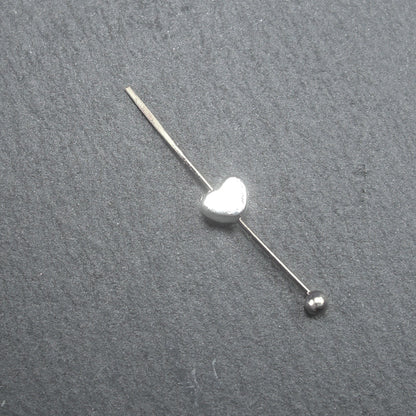 50 mini Perlen Herz, antik silberfarben, 10416