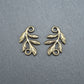 2 Blätter Verbinder, Zweige, Anhänger, antik bronze, 10434