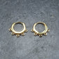 1 Paar Creolen, Huggies, Messing, 24 K vergoldet, Hoops, 10427