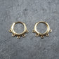 1 Paar Creolen, Huggies, Messing, 24 K vergoldet, Hoops, 10427
