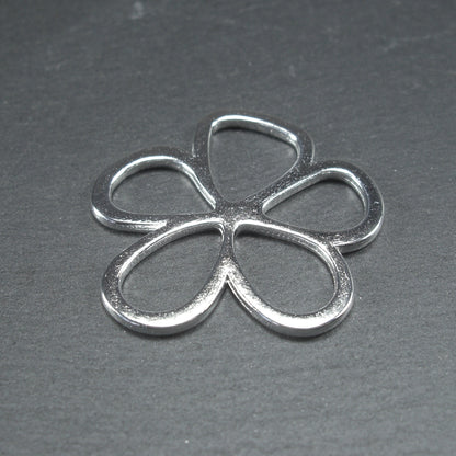 Verbinder große Blüte, Anhänger, silberfarben, Blume, 10415