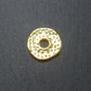 10 Spacer Perlen, Donuts goldfarben, 10460