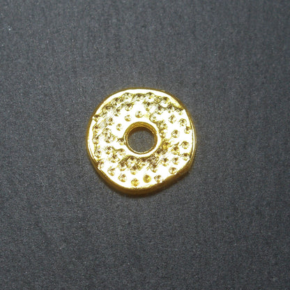 10 Spacer Perlen, Donuts goldfarben, 10460