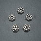 10 Spacer Perlen 8 mm, Blüten, silberfarben, 10461