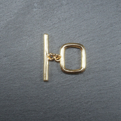 Knebel Verschluss, schlicht, 1 Satz für Armband, Halskette, Messing, 24 Karat vergoldet, Verschluss, 10452