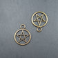5 Anhänger Pentagramm, bronzefarben, 10504