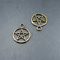 5 Anhänger Pentagramm, bronzefarben, 10504