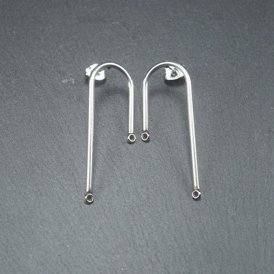 1 Paar Ohrstecker, bogenförmig, Edelstahl, 10481