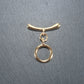 Knebel Verschluss, rund, schlicht, 1 Satz für Armband, Halskette, Messing, 24 Karat vergoldet, Verschluss, 10528