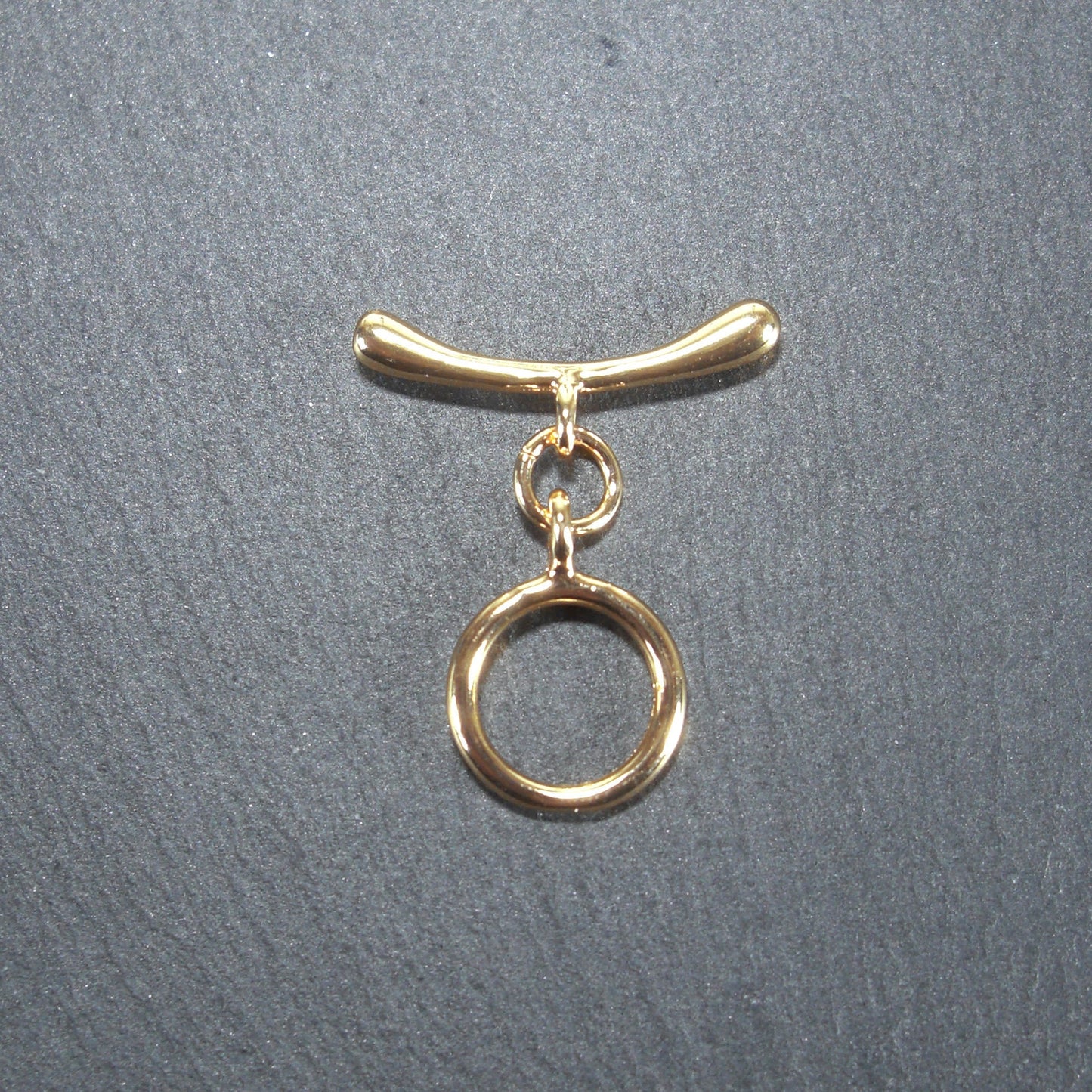Knebel Verschluss, rund, schlicht, 1 Satz für Armband, Halskette, Messing, 24 Karat vergoldet, Verschluss, 10528