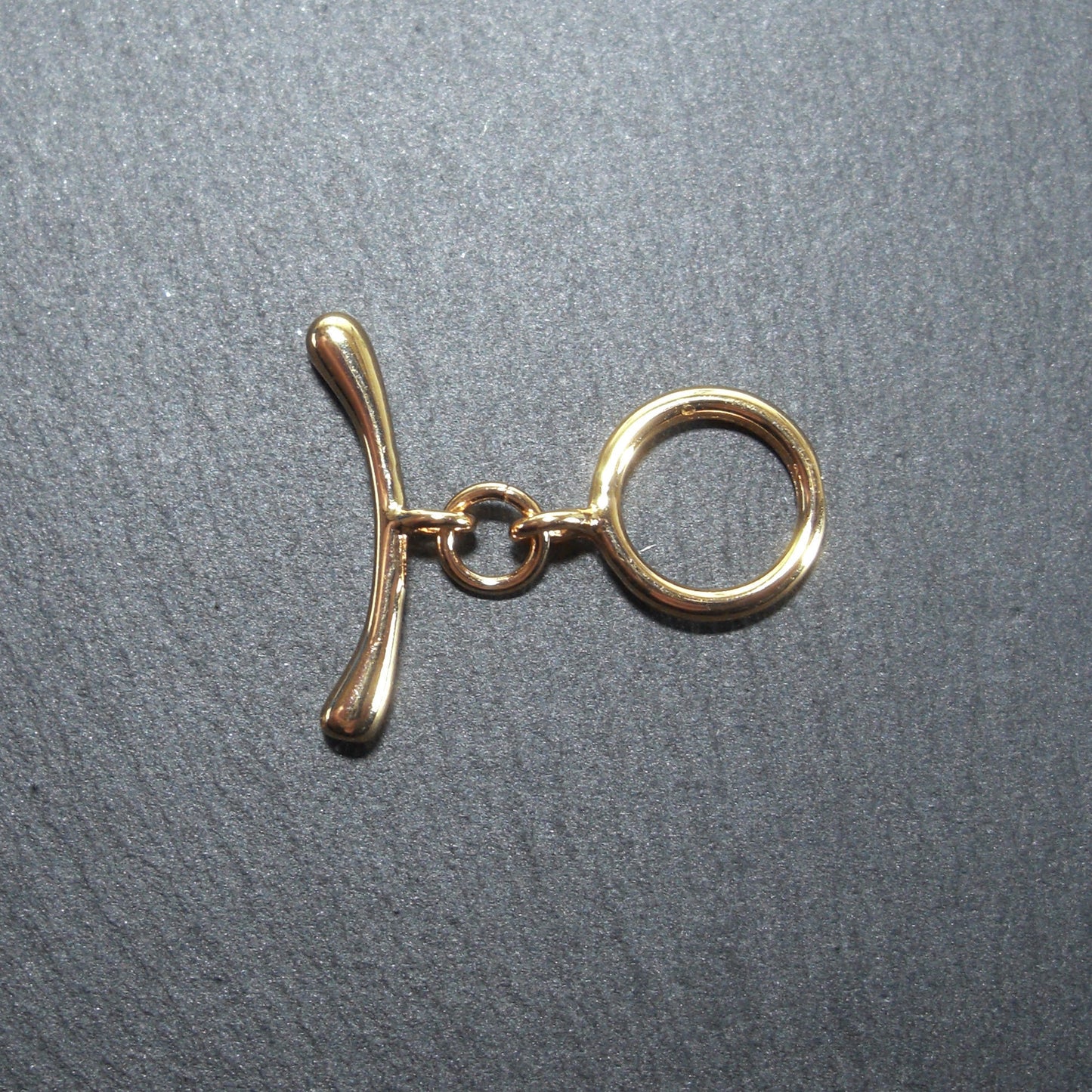 Knebel Verschluss, rund, schlicht, 1 Satz für Armband, Halskette, Messing, 24 Karat vergoldet, Verschluss, 10528