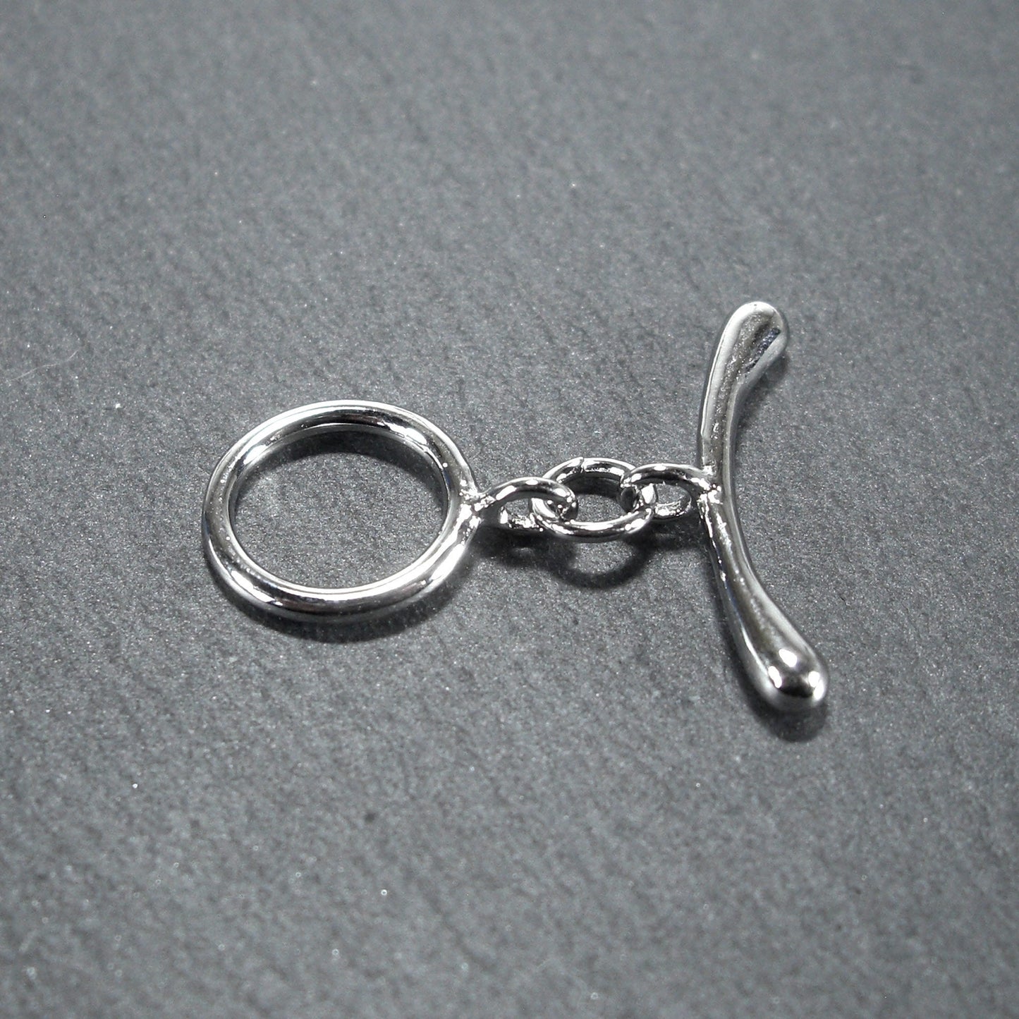 Knebel Verschluss, rund, schlicht, 1 Satz für Armband, Halskette, Messing, versilbert, Verschluss, 10527