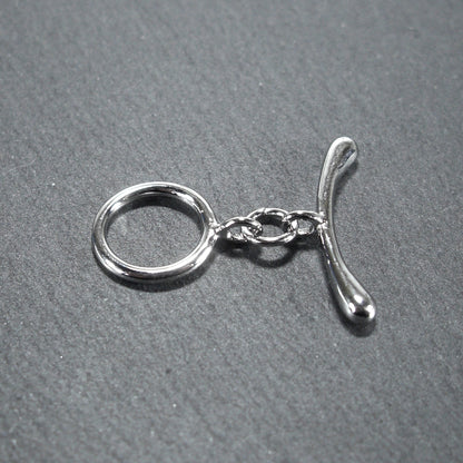 Knebel Verschluss, rund, schlicht, 1 Satz für Armband, Halskette, Messing, versilbert, Verschluss, 10527