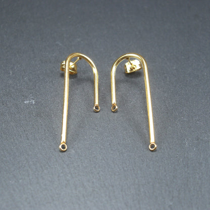 1 Paar Ohrstecker, bogenförmig, Edelstahl vergoldet, 10480