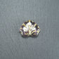 2 Böhmische Glasperlen, Blatt, violett gold, 10482