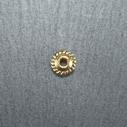 10 Spacer Perlen Rondell, antik goldfarben, 10490