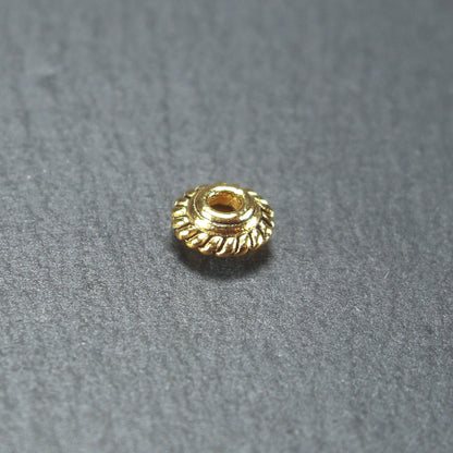 10 Spacer Perlen Rondell, antik goldfarben, 10490
