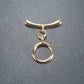 Knebel Verschluss, rund, schlicht, 1 Satz für Armband, Halskette, Messing, 24 Karat vergoldet, Verschluss, 10528