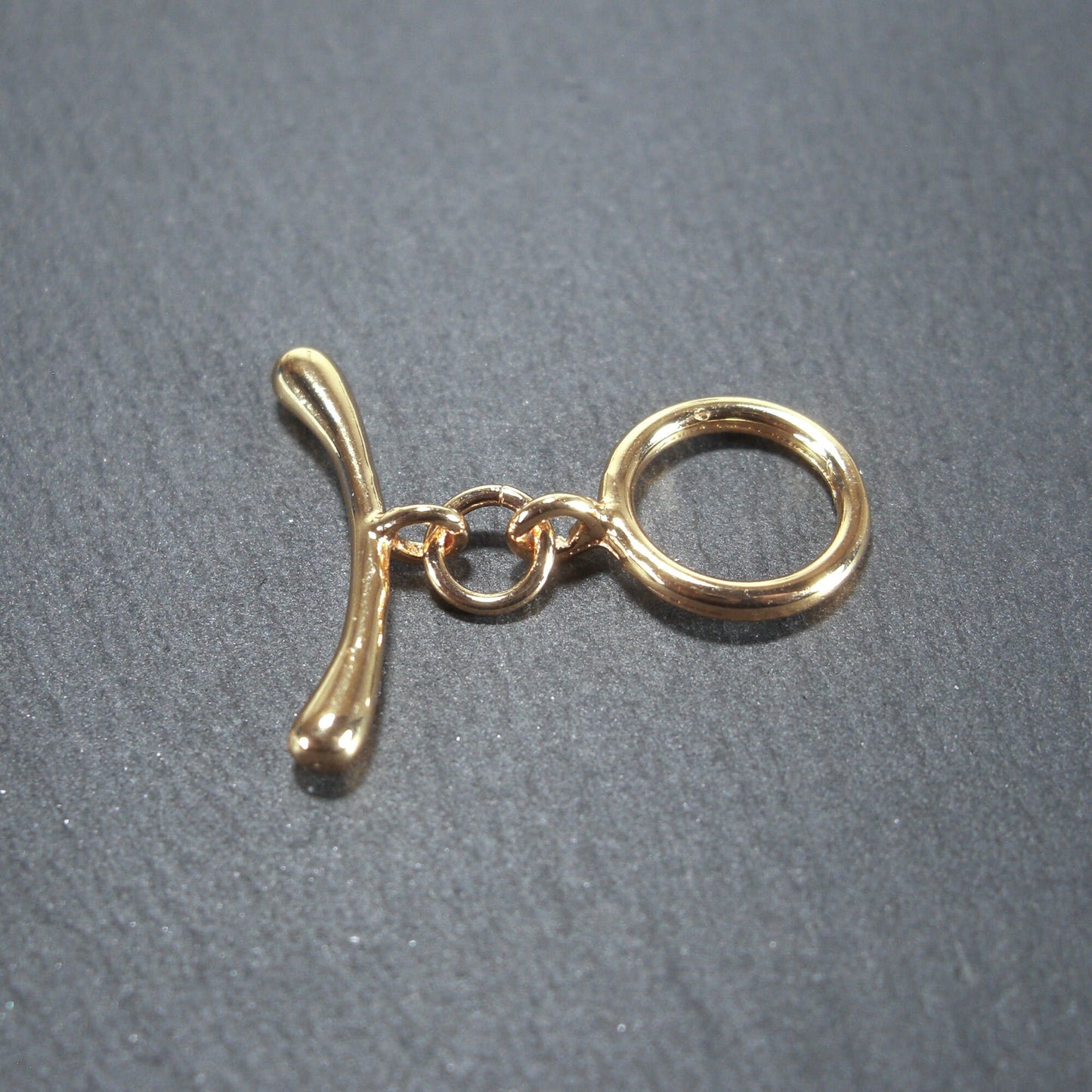 Knebel Verschluss, rund, schlicht, 1 Satz für Armband, Halskette, Messing, 24 Karat vergoldet, Verschluss, 10528