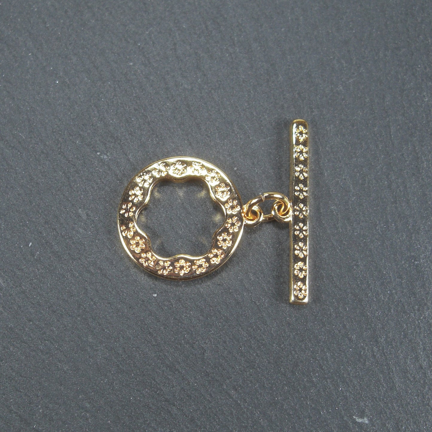 Knebel Verschluss, floral, 1 Satz für Armband, Halskette, Messing, 24 Karat vergoldet, Verschluss, 10529