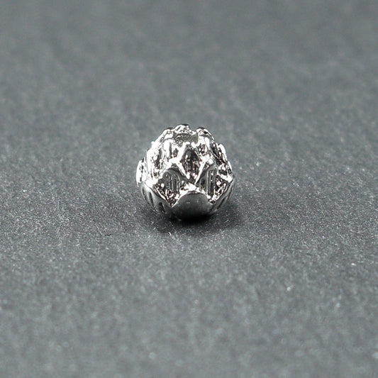 1 zauberhafte Lotos Perle, 6 x 5 mm, silberfarben, 10603