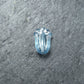 2 Böhmische Glasperlen, floral, frostig blau silber, 10567