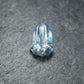 2 Böhmische Glasperlen, floral, frostig blau silber, 10567